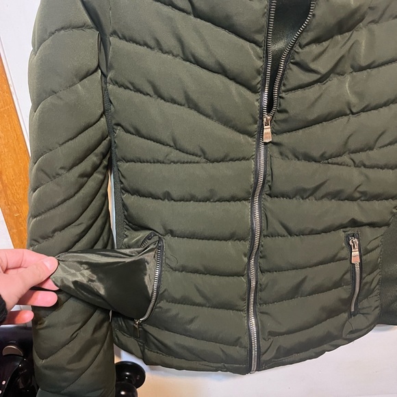 Women's Dark Green Puffer Jacket - Picture 2 of 5